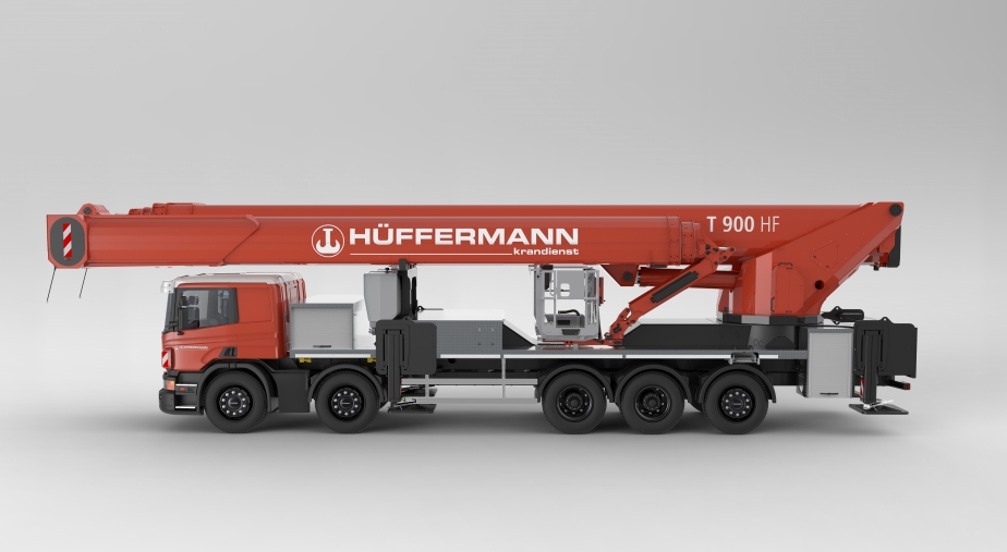 Side view of the RUTHMANN SKYperformance STEIGER® T 900 HF of Hüffermann