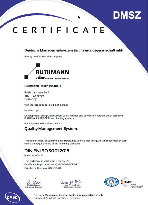 DMSZ Zertifikat Ruthmann 2019